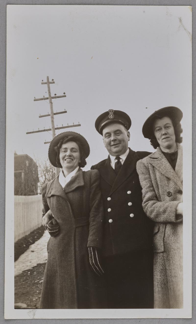 Photograph, Easter Sunday, 1942.  Beatrice, Leo and Lea (my brother Fred&#039;s wife.)