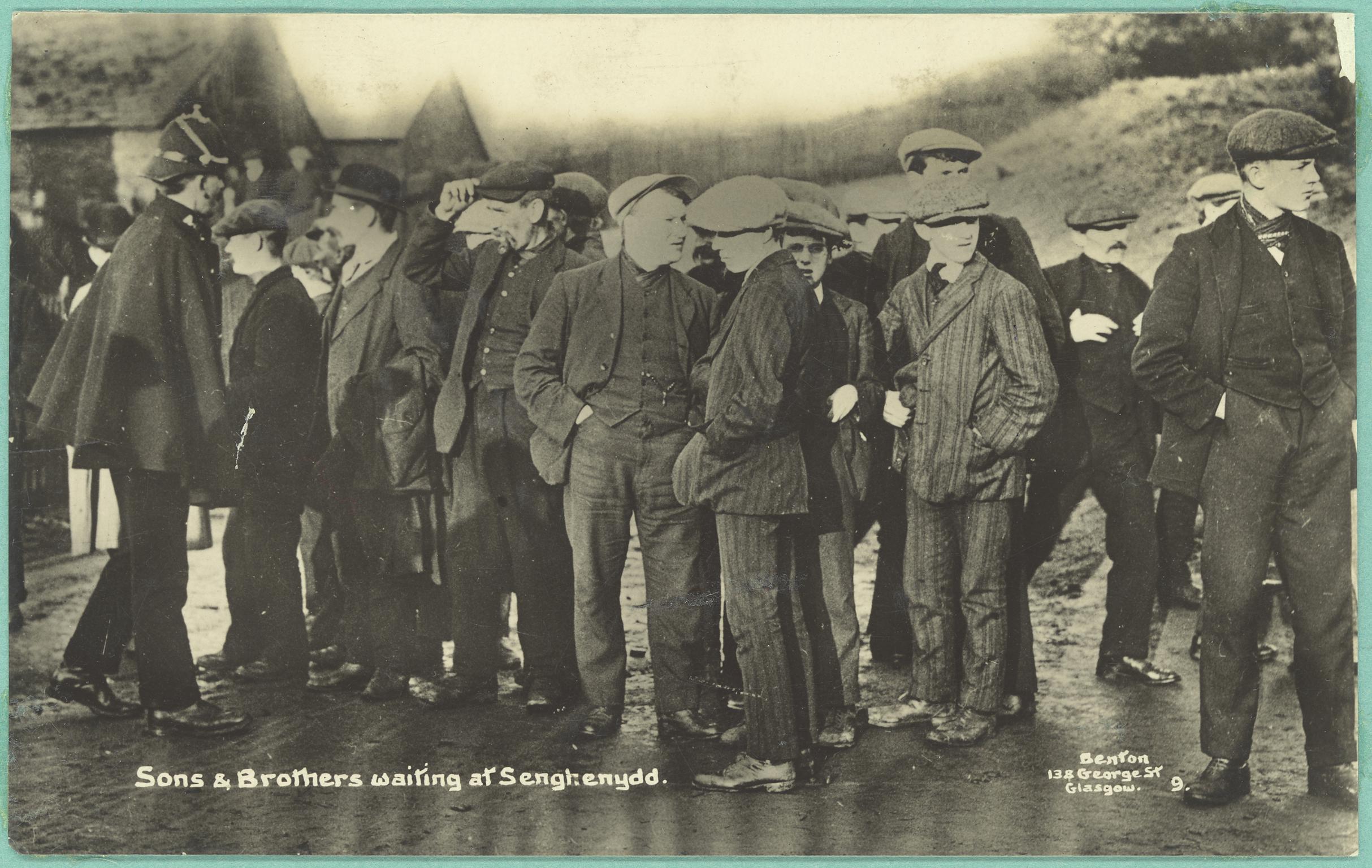 Sons & brothers waiting at Senghenydd (postcard)