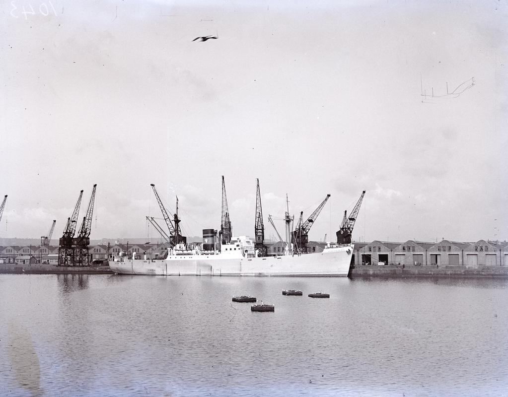 Starboard broadside view of S.S. ARABIAN PRINCE, Cardiff Docks
