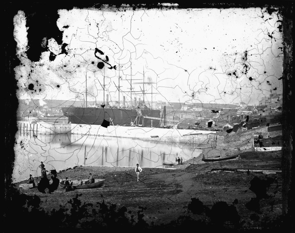 GREAT EASTERN being broken up at Milford Docks, 1870s