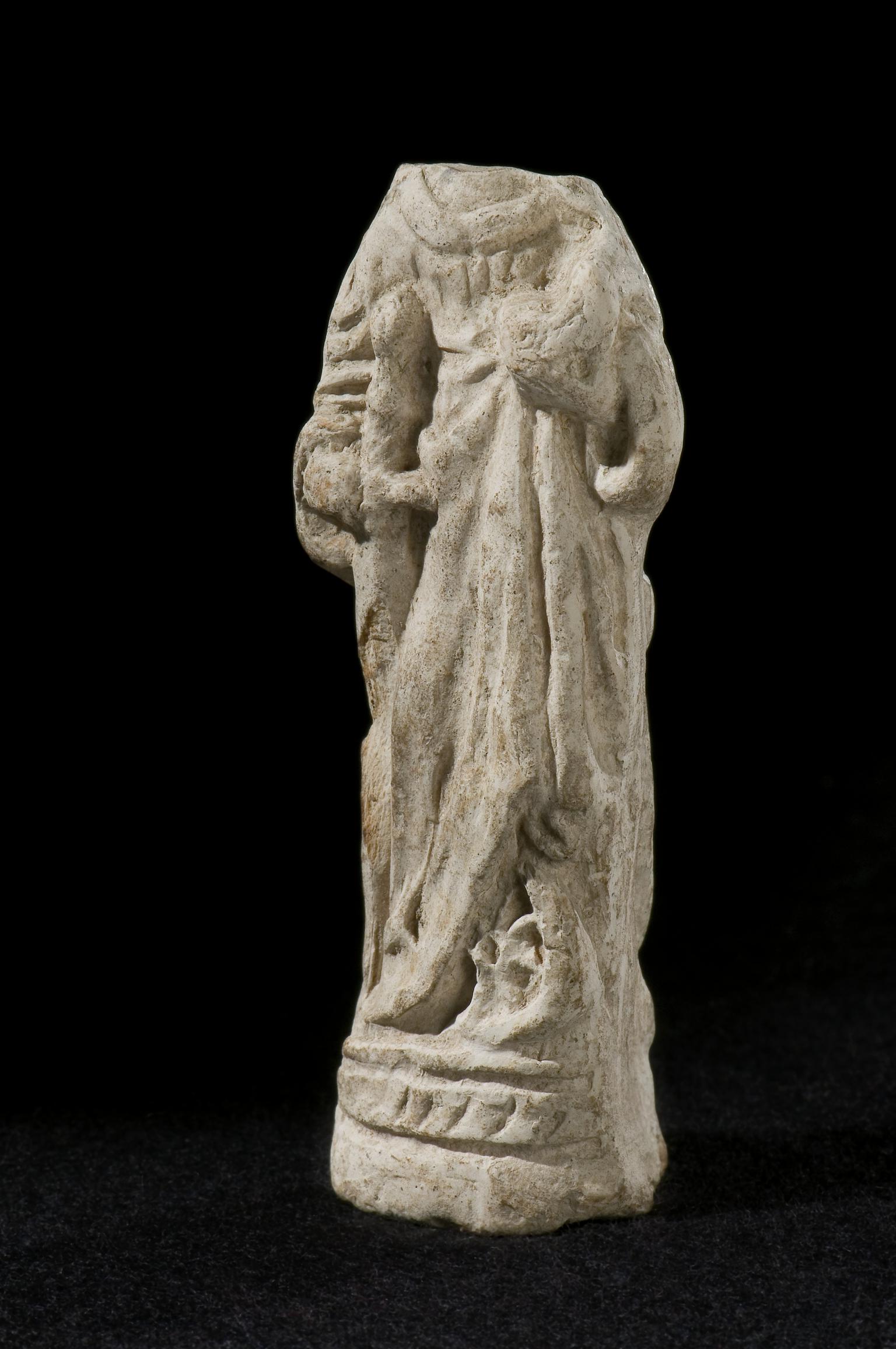 Medieval plaster figurine (St. Catherine)