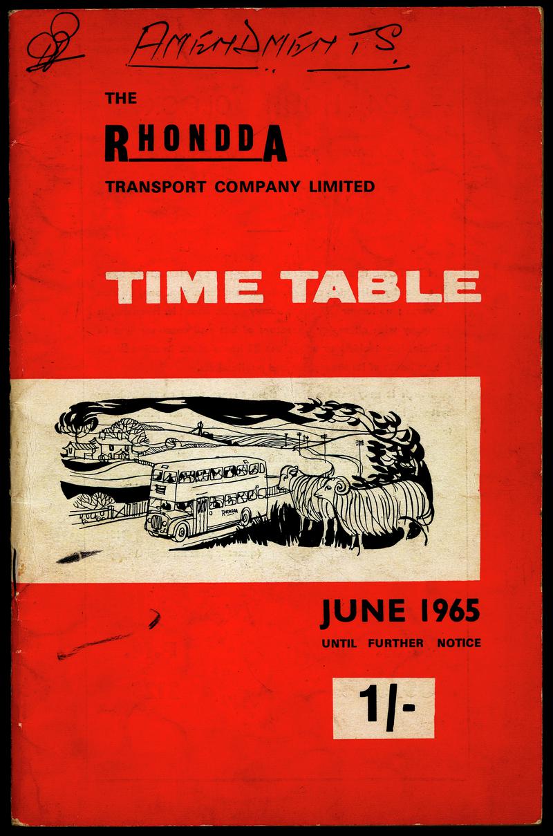 Rhonda Transport co. Timetable Book (1965)