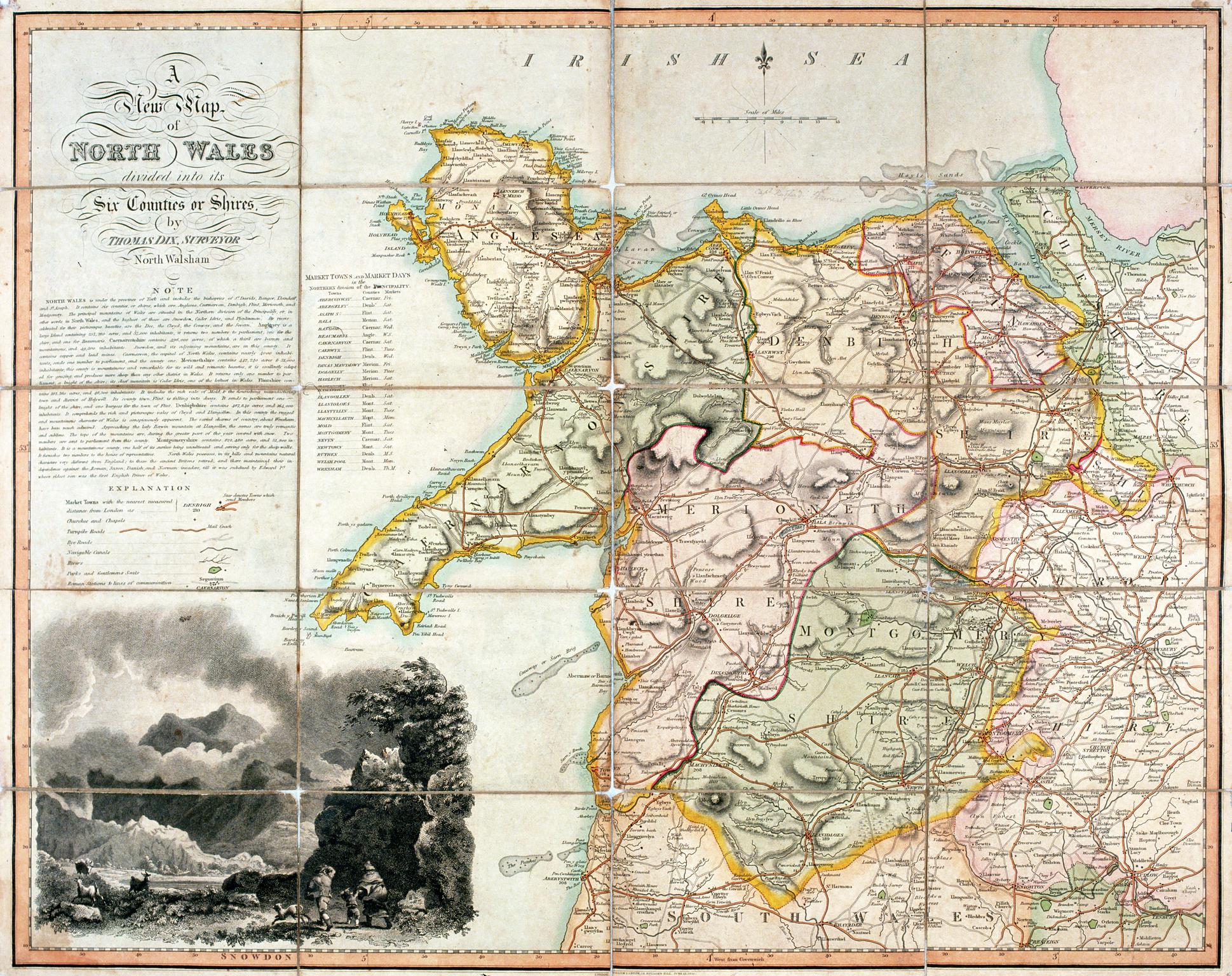 A new map of North Wales divided into its Six Counties or Shires (map)
