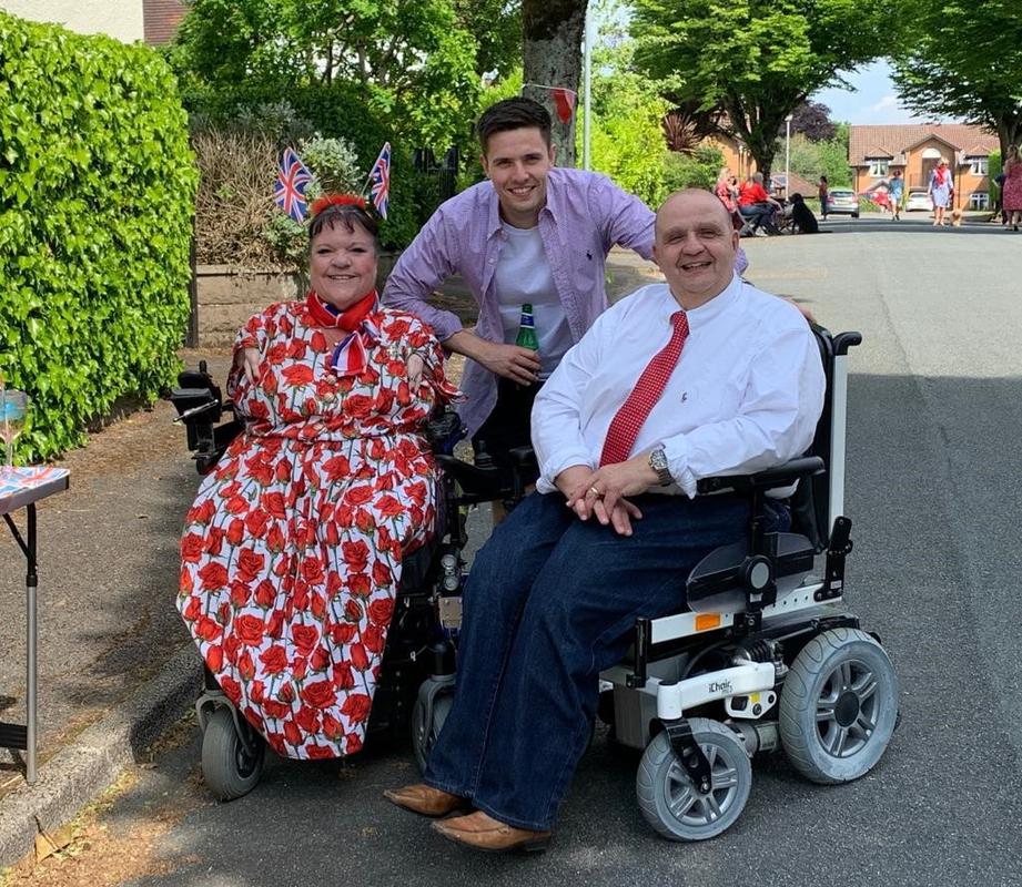 Celebrated VE Day 8th May with an Avenue Stay at Home Street Party. L-R Rosaleen Moriarty-Simmonds, James Moriarty-Simmonds, Stephen Simmonds.