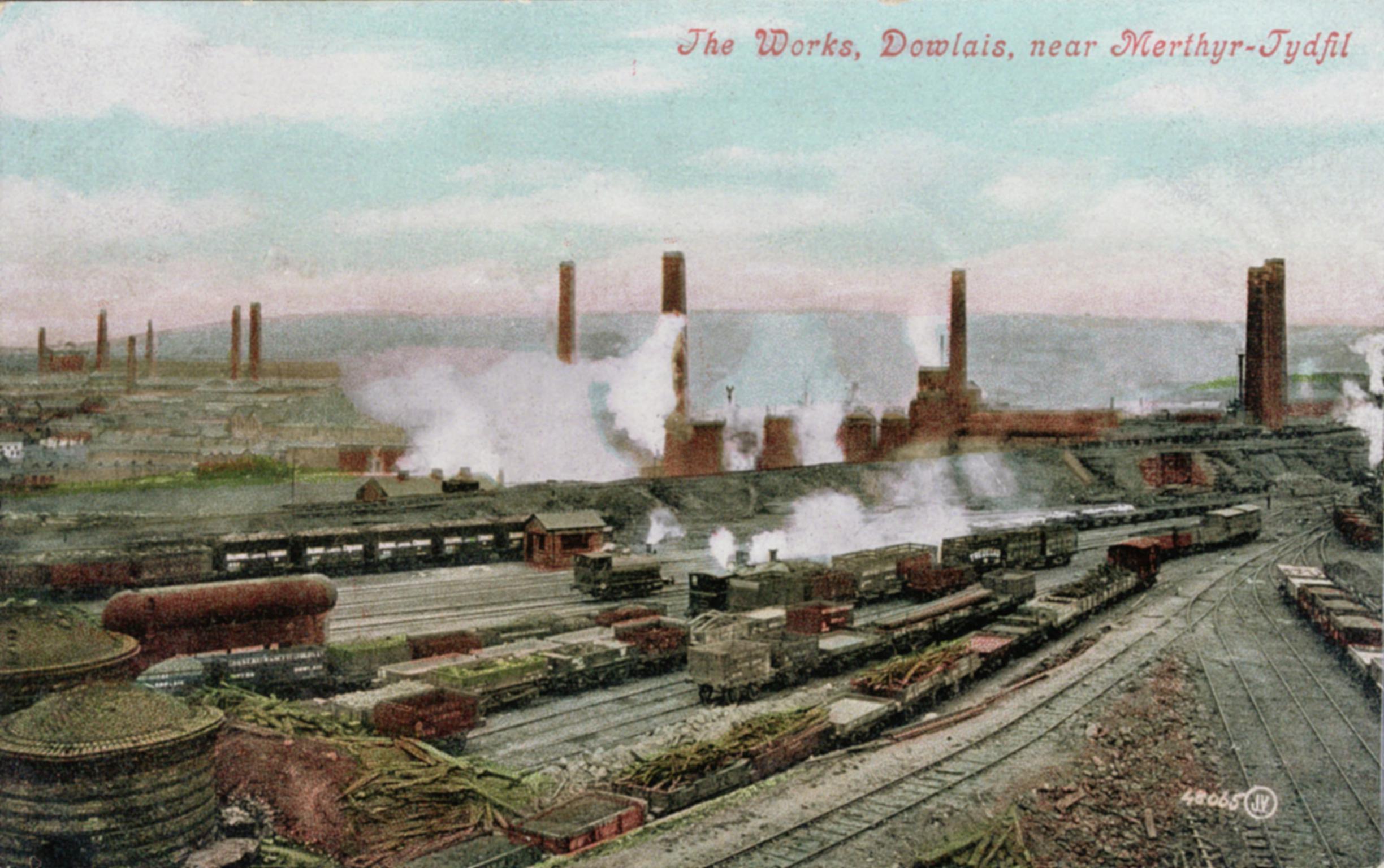 The Works, Dowlais, near Merthyr Tydfil (postcard)