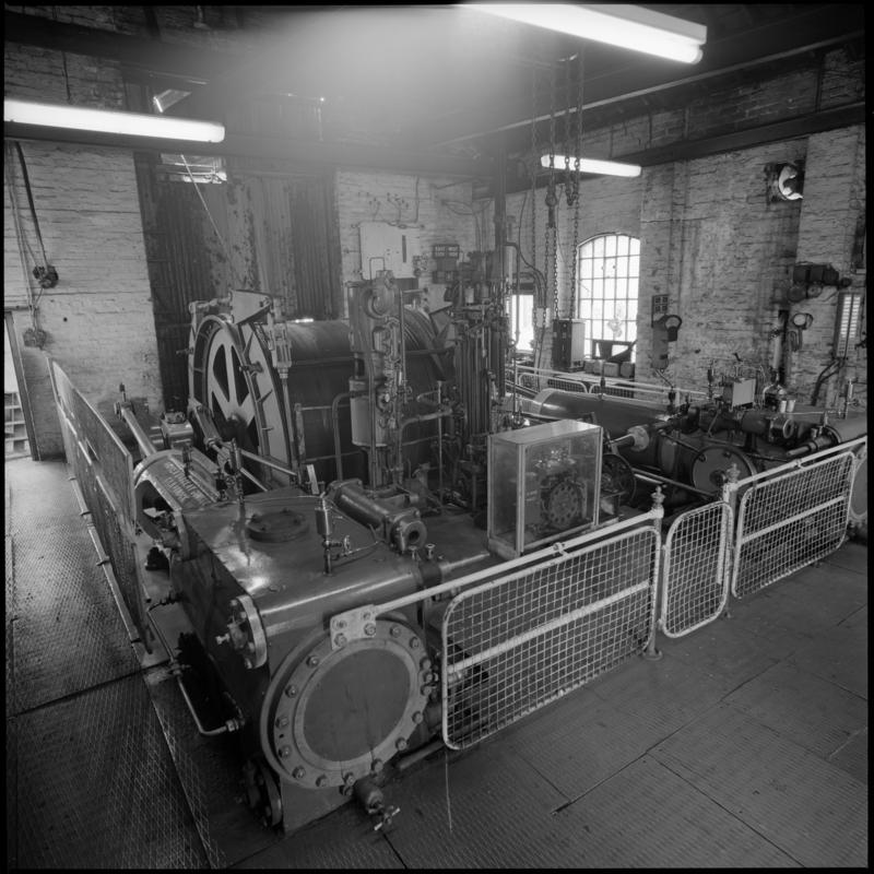 Black and white film negative showing the Andrew Barclay steam winder, Morlais Colliery 13 May 1981.  &#039;Morlais 13/5/81&#039; is transcribed from original negative bag.  Appears to be identical to 2009.3/2776.