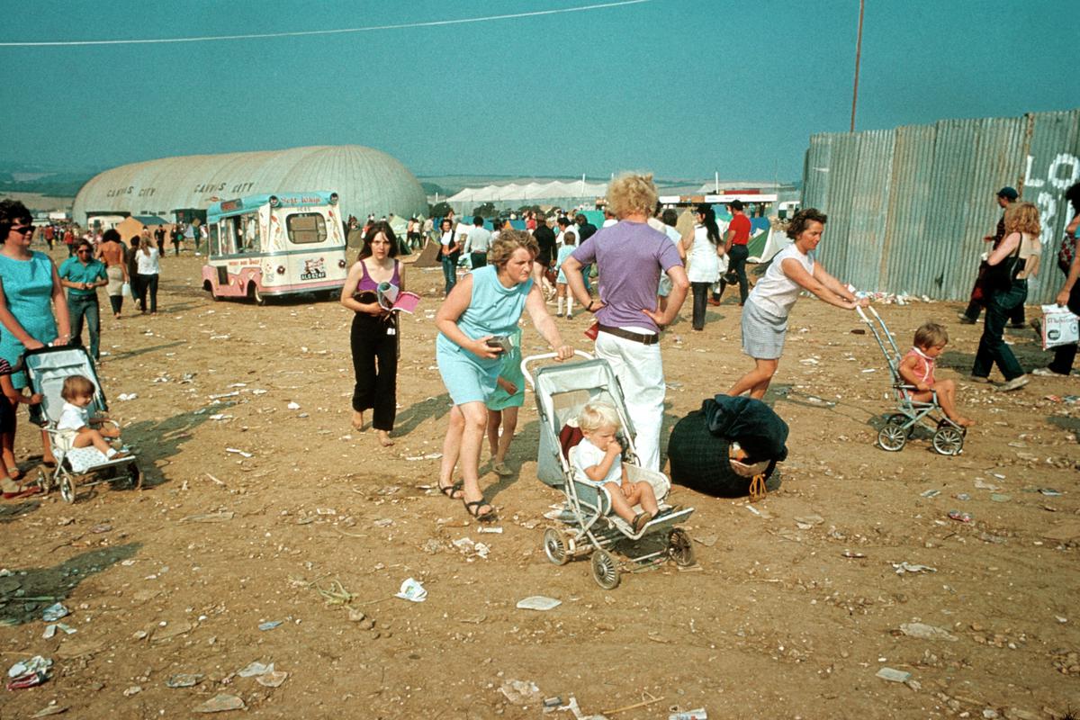 GB. ENGLAND. Isle of Wight Festival. Many children were brought by their parents and had plenty of fun or sleep. 1969.