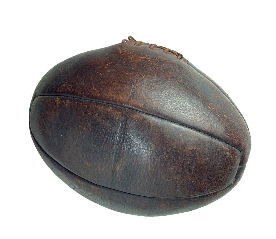 Signed Rugby Ball used in Wales V France International, Newport 1912