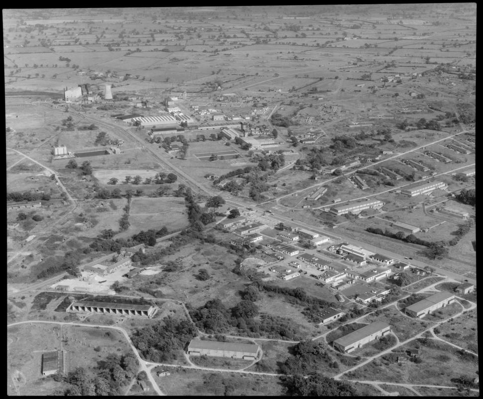 Aerial view of Wrexham trading estate.