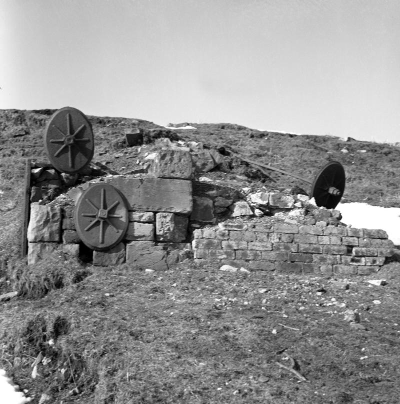 Three tie plates at calcining kilns, looking north, Blaenavon