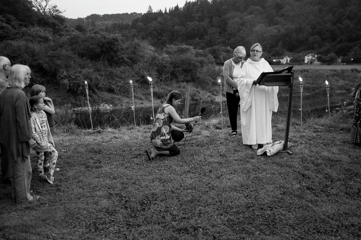 GB. WALES. Tintern. St Michael&#039;s Church. Sacred Site and Sound festival. 2014