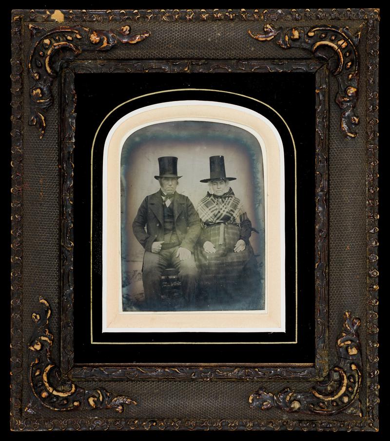Mrs Rachel Jones (née Thomas) and Mr Jones with frame, c.1870