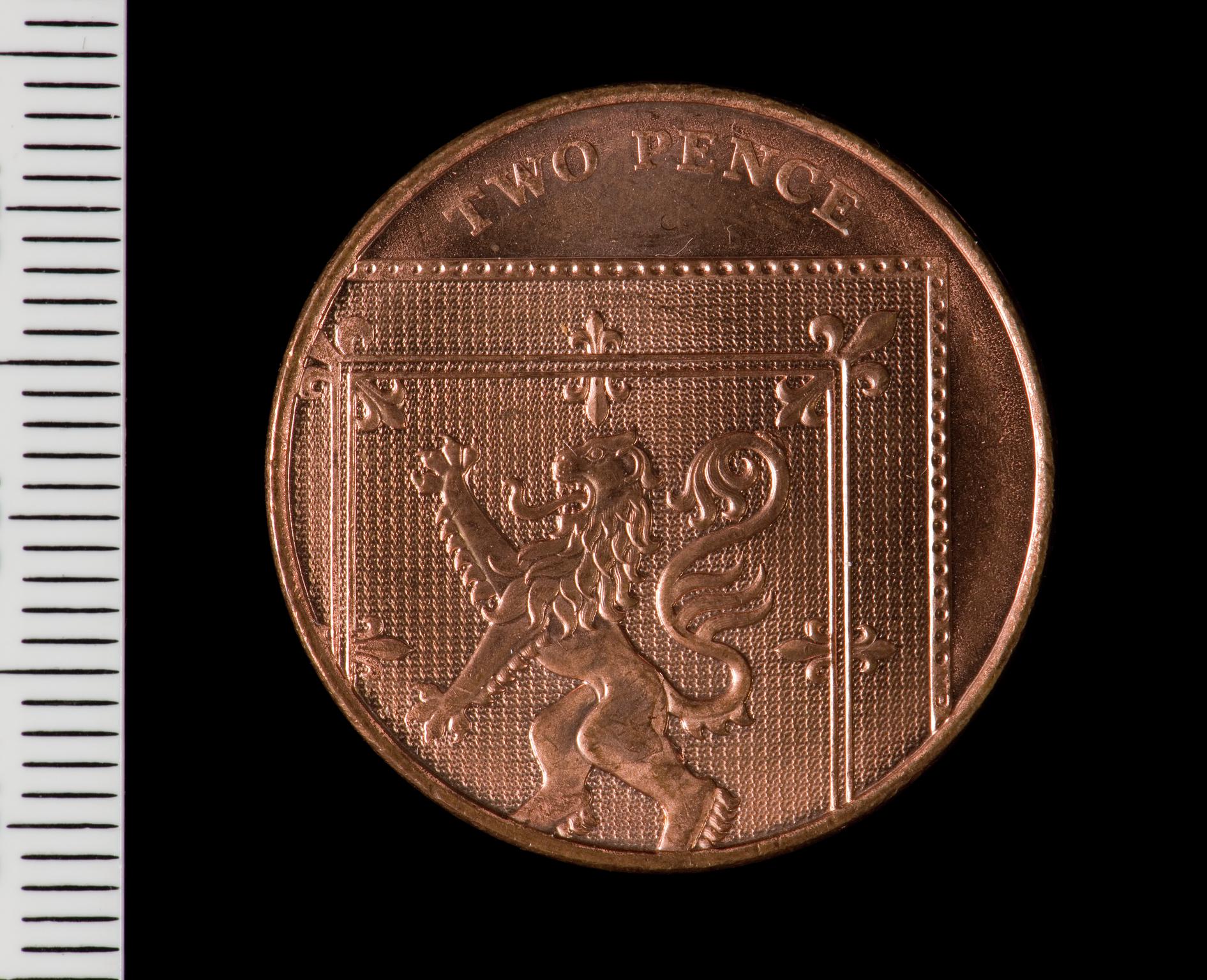 Elizabeth II two pence (Royal Arms design)