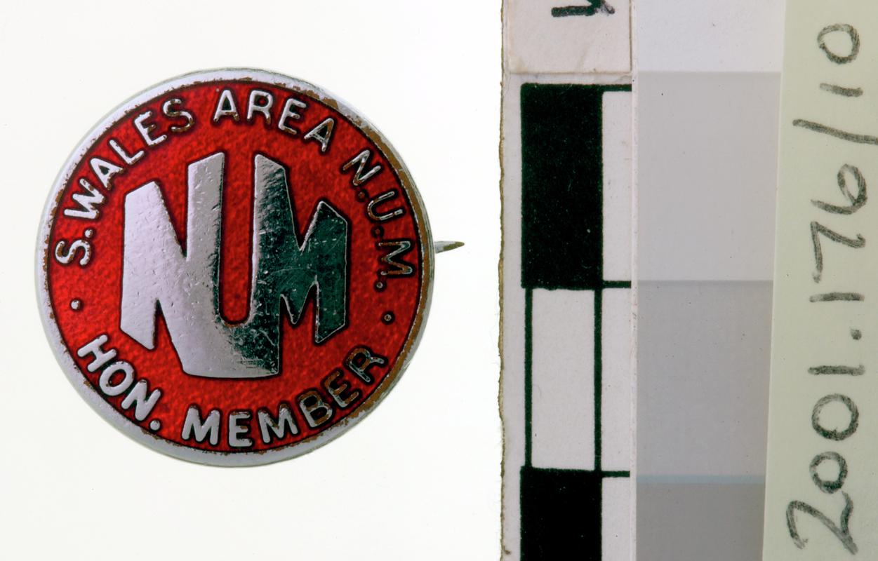 S.Wales, Area, N.U.M &quot;Hon. Member&quot; Lapel Badge