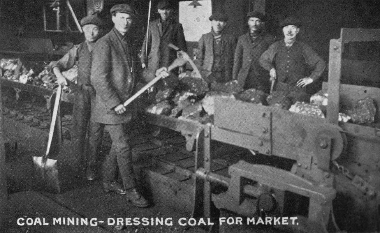 Postcard : &quot;Coal Mining - Dressing Coal For Market&quot;
