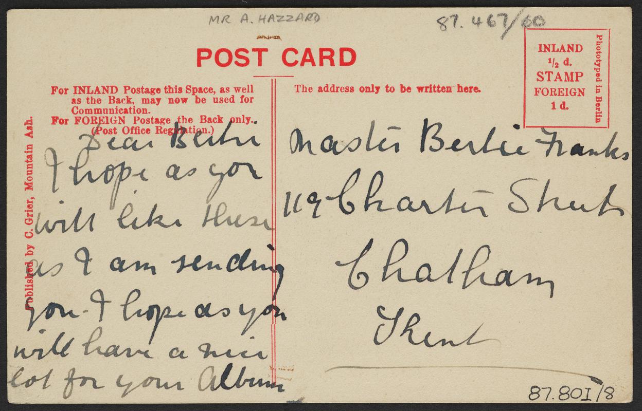 The River Cynon Road, Mountain Ash (postcard)