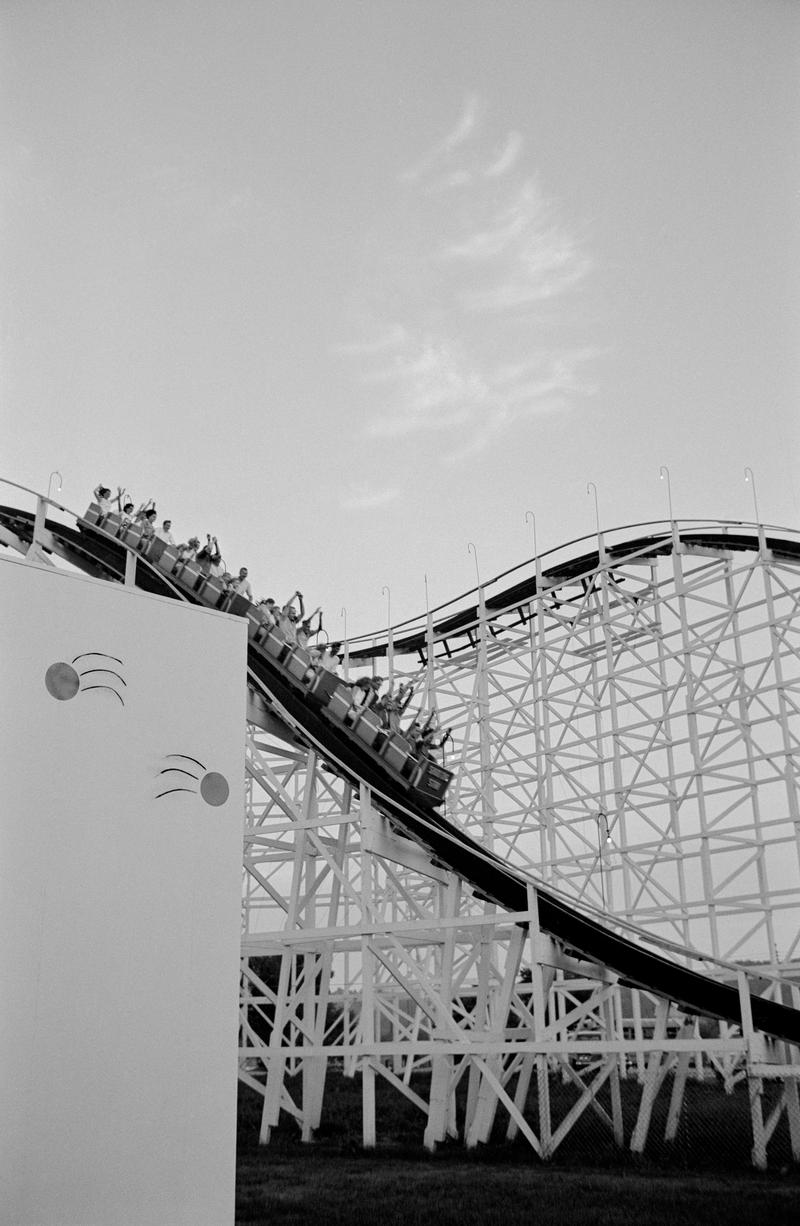 USA. Cincinnati. Roller coaster waves
and clouds. 1968.