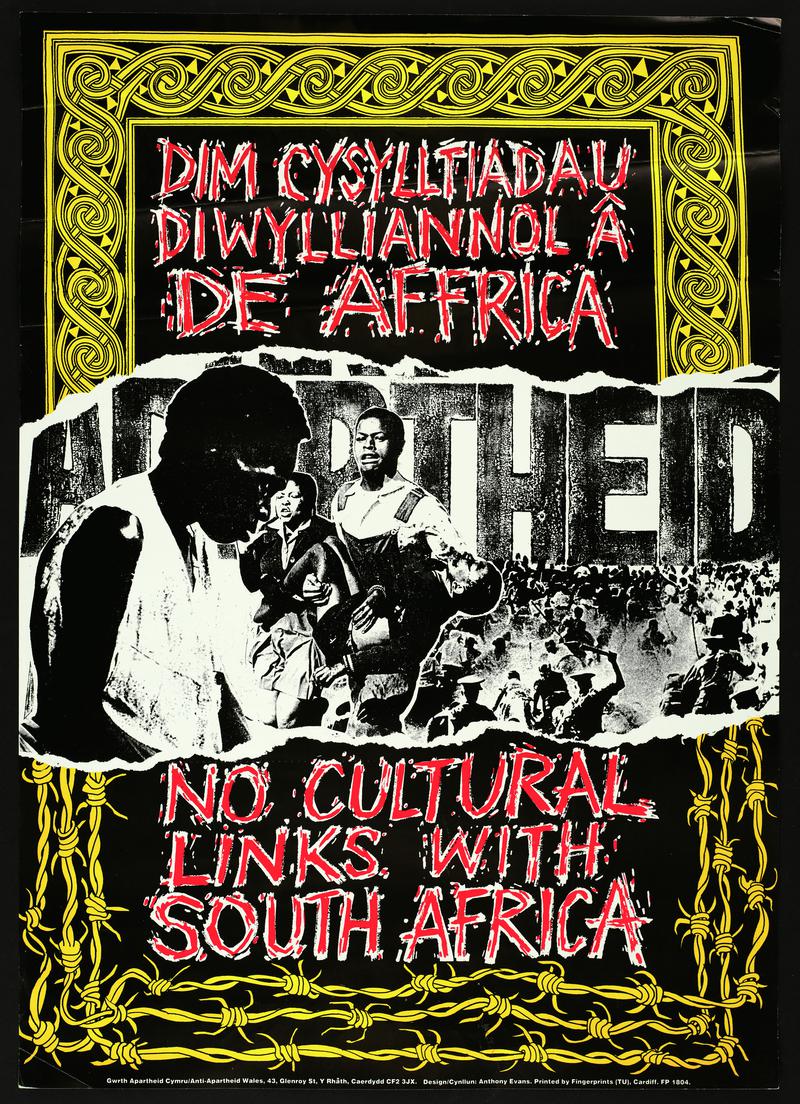 &#039;Poster Dim Cysylltiadau Diwylliannol Â De Affrica No Cultural Links with South Africa.&#039;