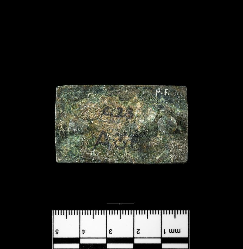 Roman copper alloy belt plate, enamelled