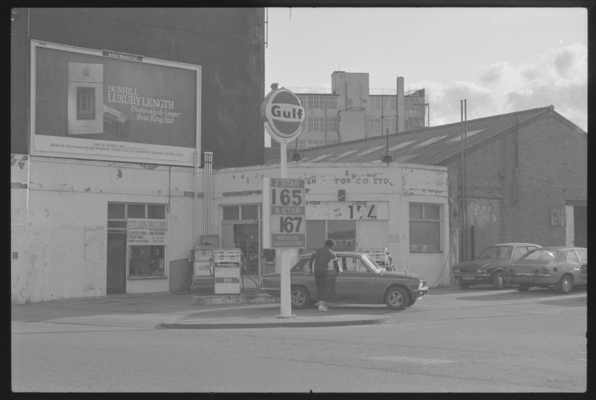 Petrol station at junction of Bute Street and West Bute Street, Butetown.