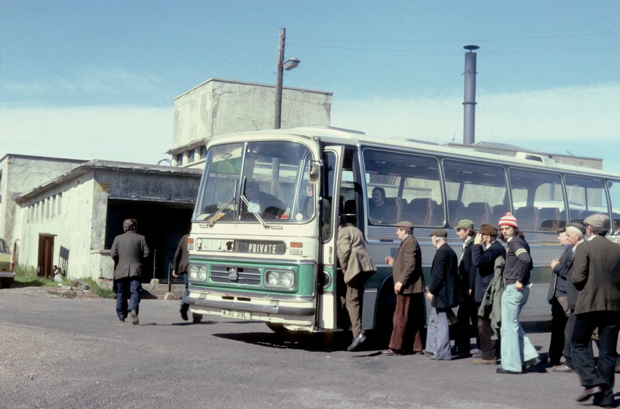 Bus taking miners from the baths to the new drift, Big Pit