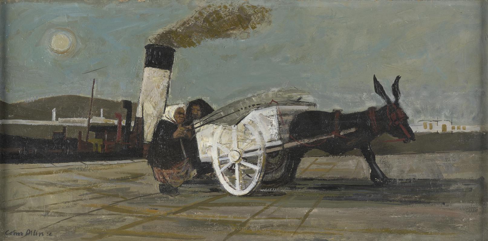 Donkey, Cart and Woman Ibiza, Spain