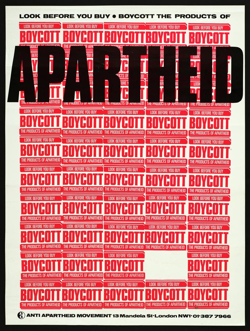 &#039;Poster Look Before You Buy. Boycott the Products of Apartheid.&#039;