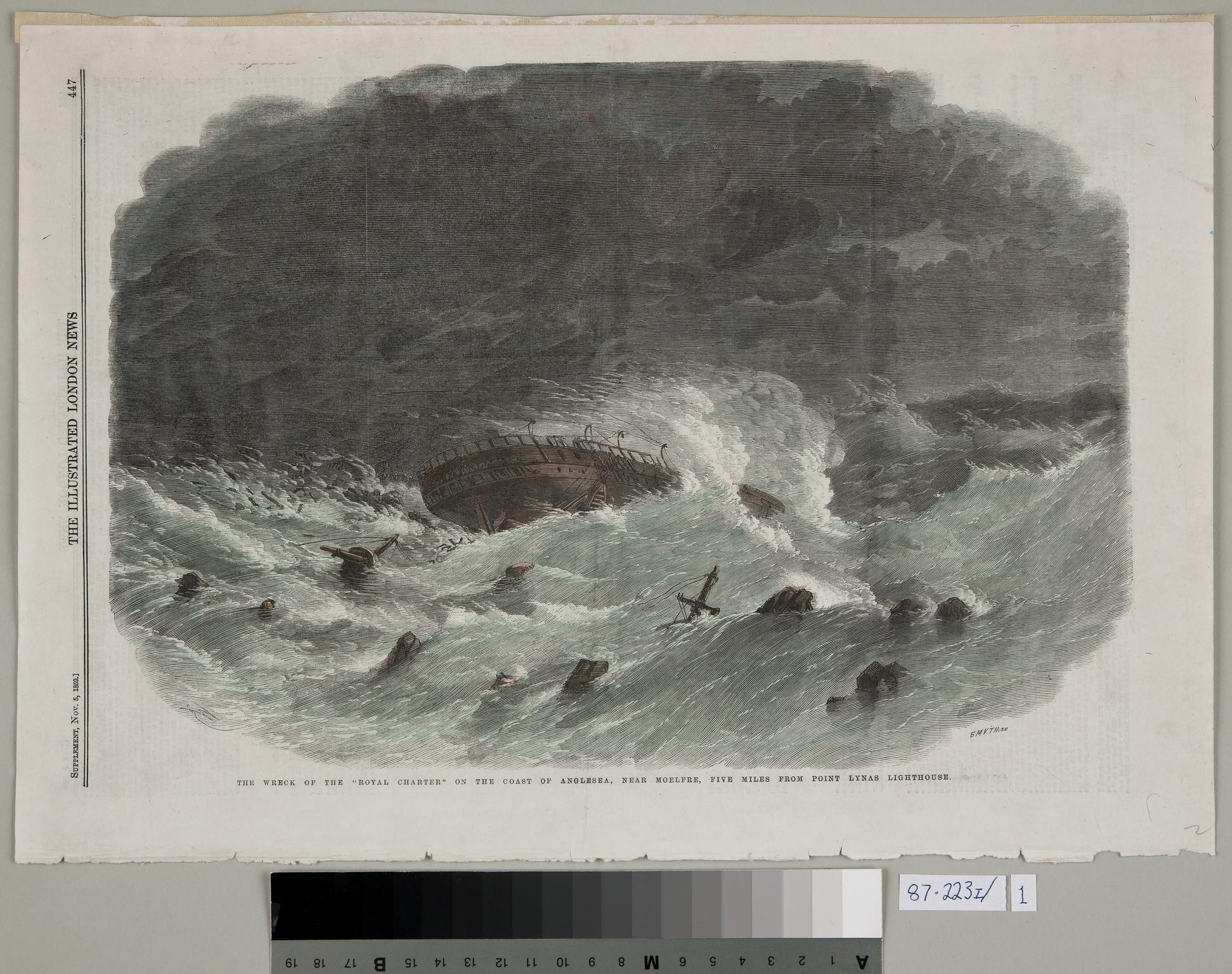 The Wreck of the ROYAL CHARTER on the Coast of Angelsey, Near Moelfre, Five Miles from Point Lynas Lighthouse (print)