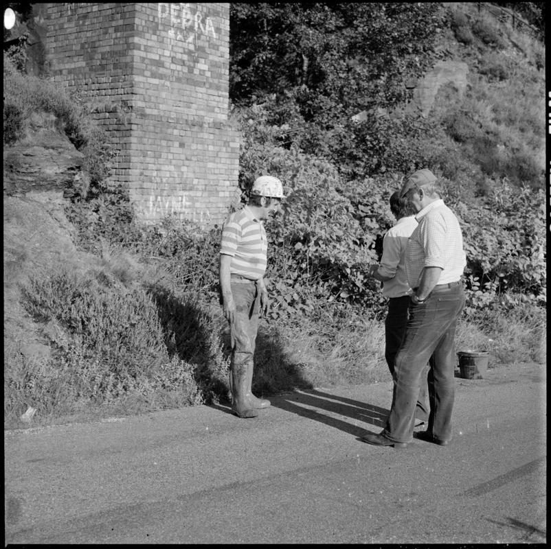 Black and white film negative showing No. 1 Level, Lewis Merthyr Colliery. &#039;No.1 Level Trehafod&#039; is transcribed from original negative bag.