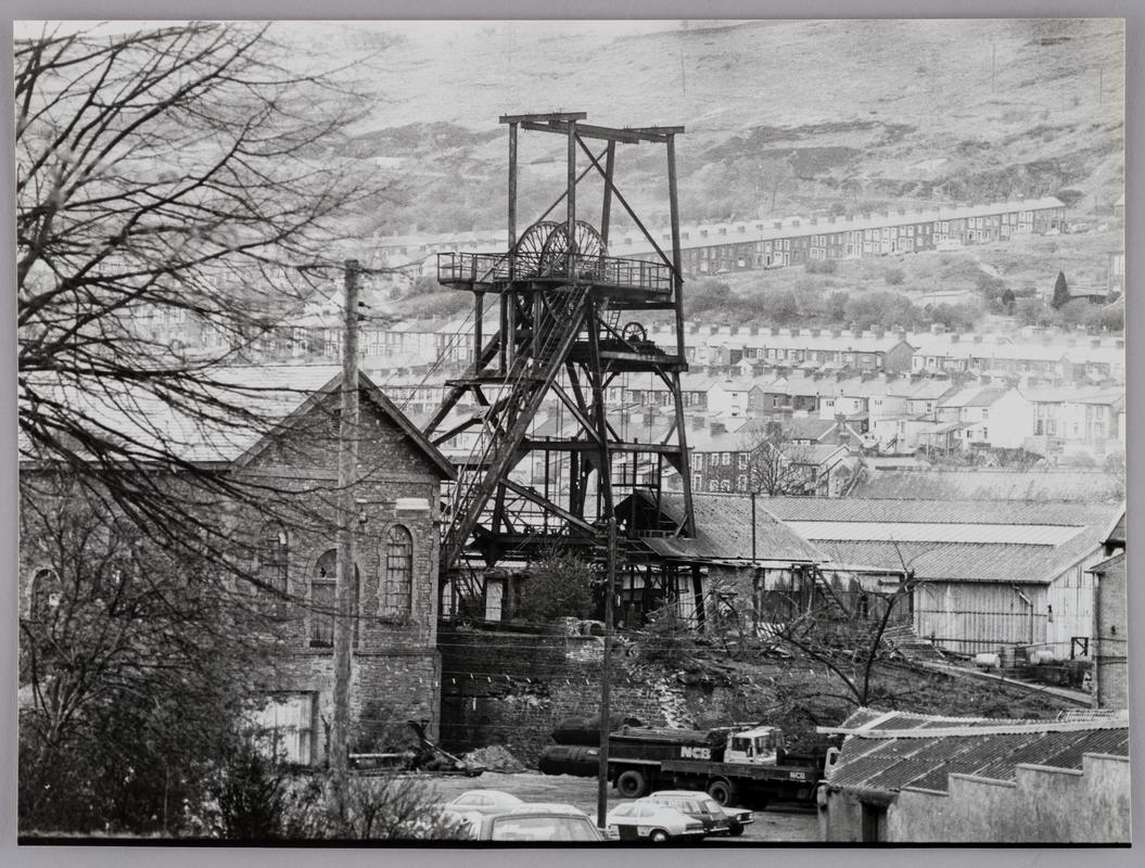 South Pit headframe and engine house, Nixon&#039;s Navigation Colliery, 1970s.