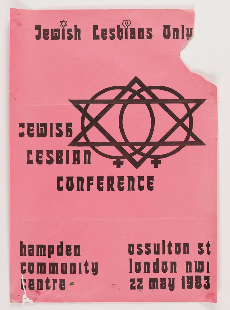 Poster for &#039;Jewish Lesbians Conference&#039; held at Hampden Community Centre, London, 22 May 1983.