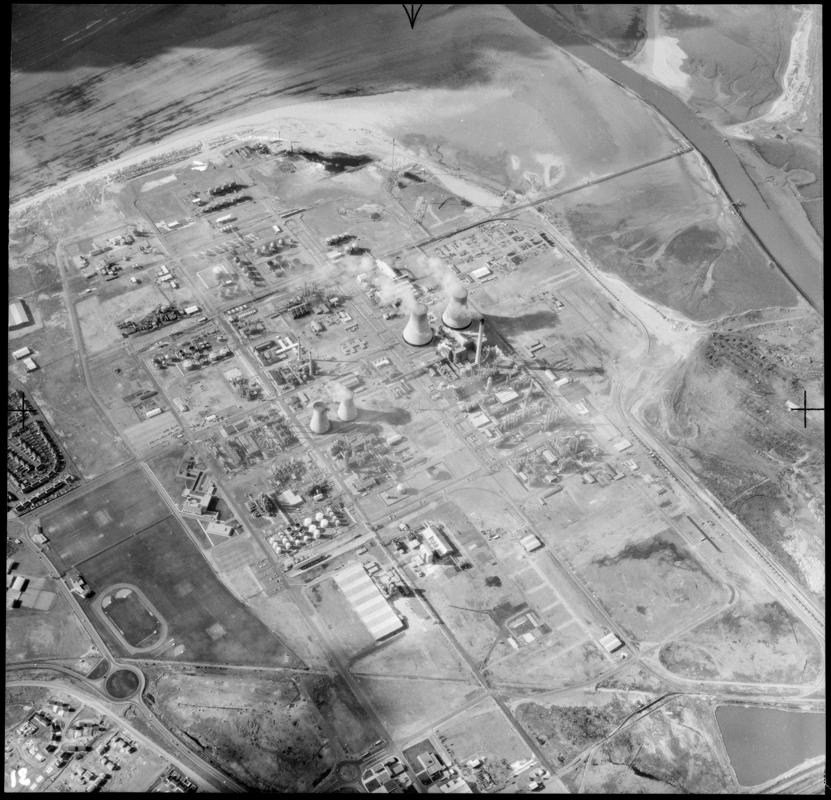 Aerial view of B.P. chemical works, Baglan Bay.