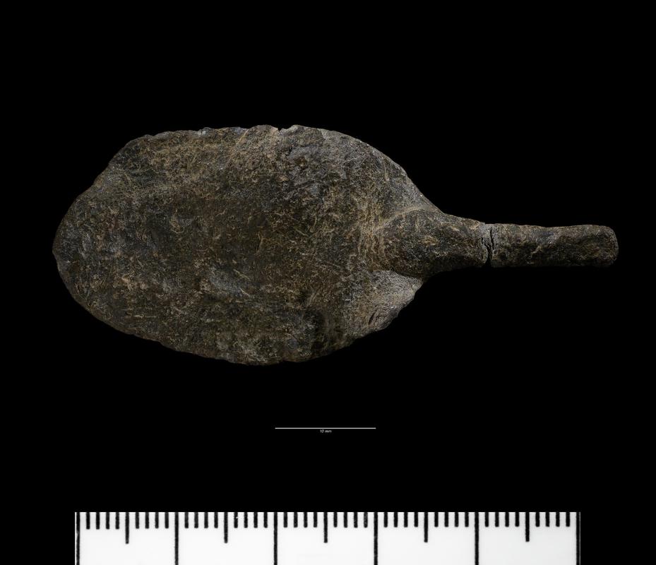 Medieval to early Post-Medieval small, flattened spoon bowl