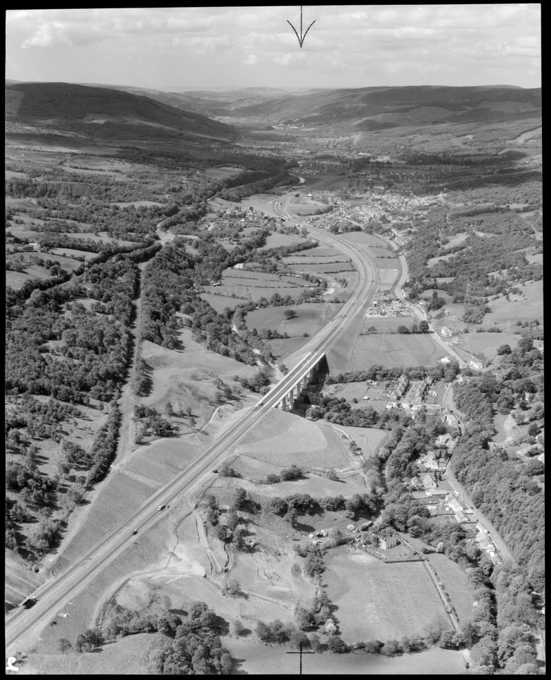 Aerial view of Glynneath bypass.