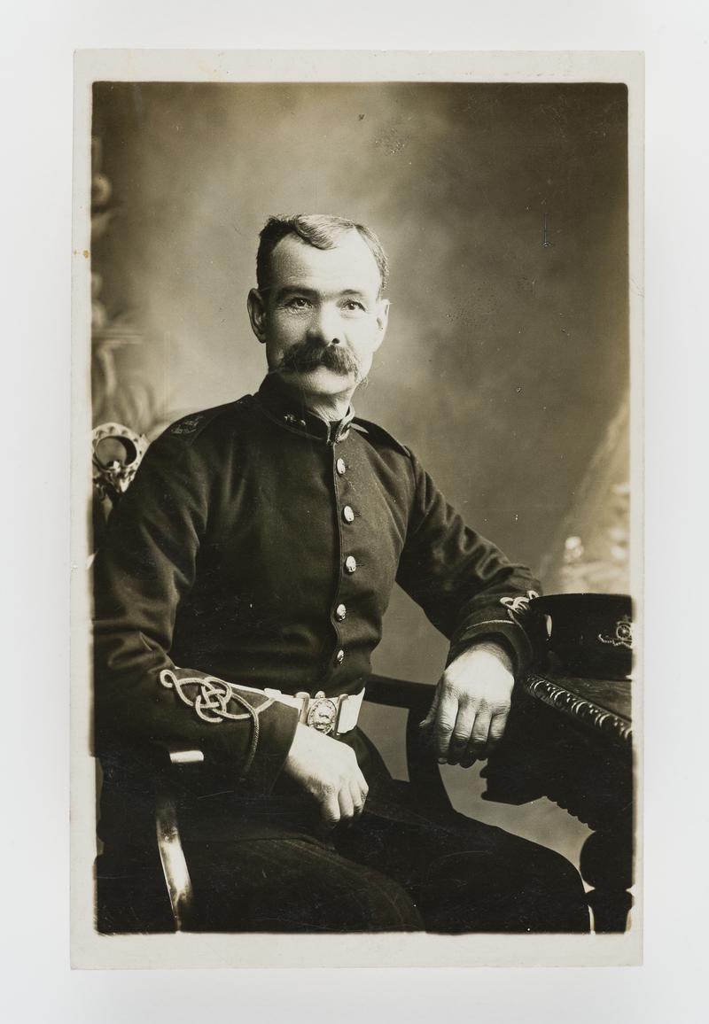 Studio photograph of John Meager Cooper (d. 1939 aged 78 years), Cardiff, in uniform of Dock Police.