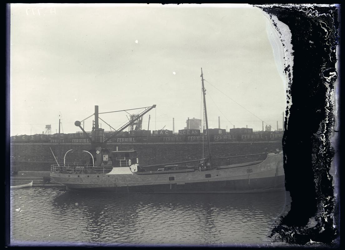 Starboard broadside view of M.V. APOLLINARIS III, c.1936.