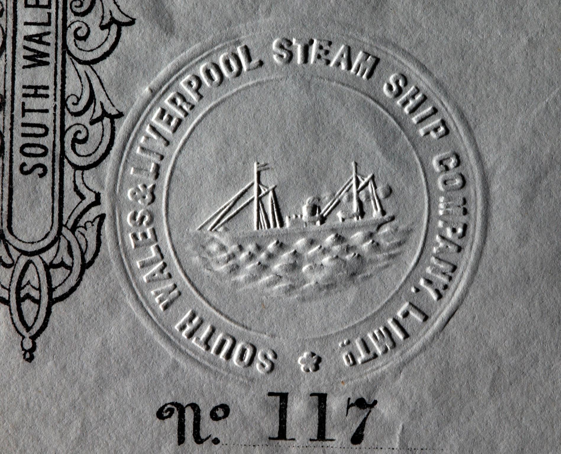 South Wales & Liverpool Steam Ship Co Ltd sh cert.