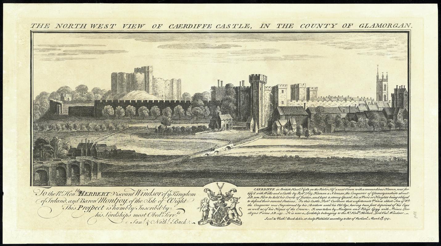 Topographic print - Cardiff Castle