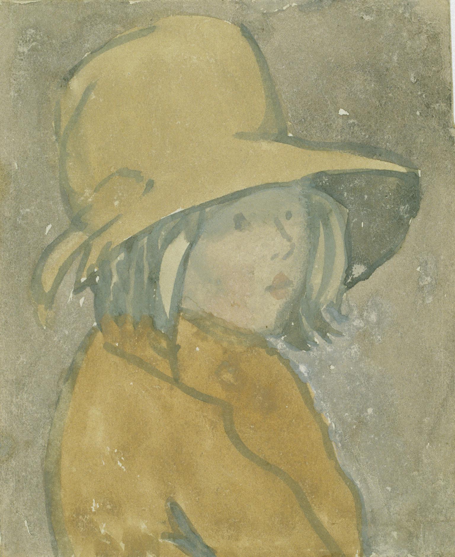 Young girl in brown hat and coat
