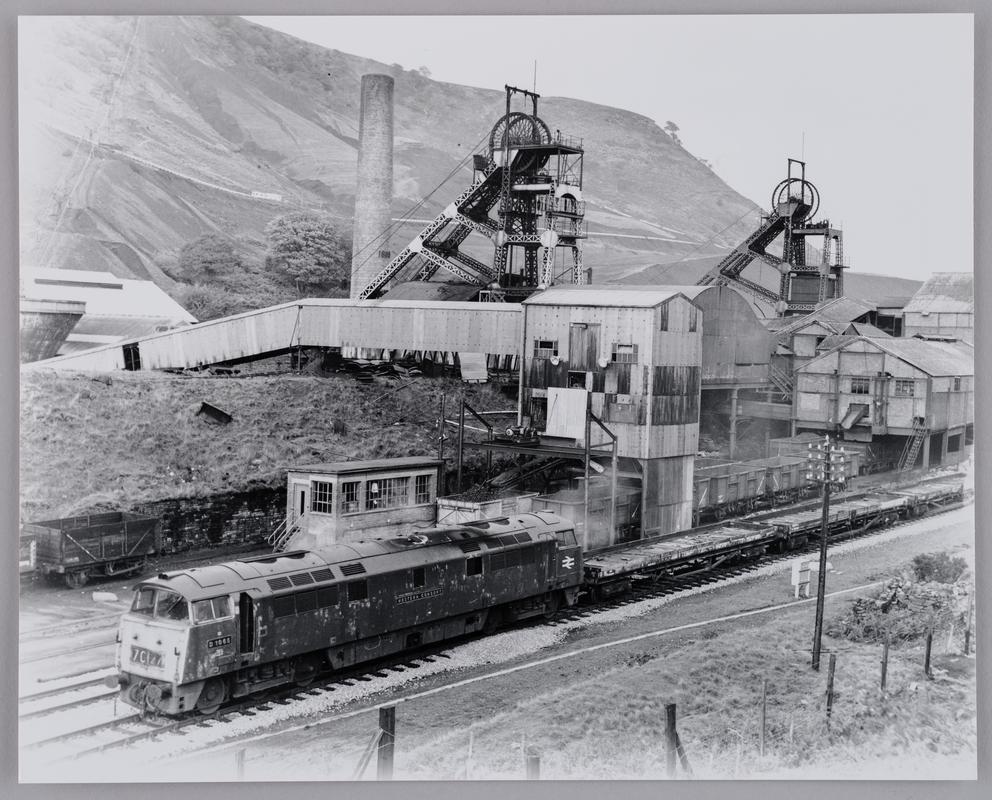 Locomotive WESTERN CONSORT passing Marine Colliery, 1974.