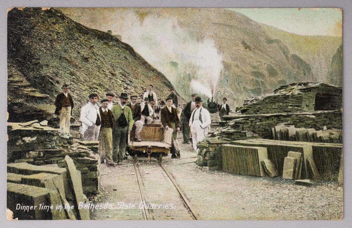 Dinner Time in the Bethesda Slate Quarries, Postcard