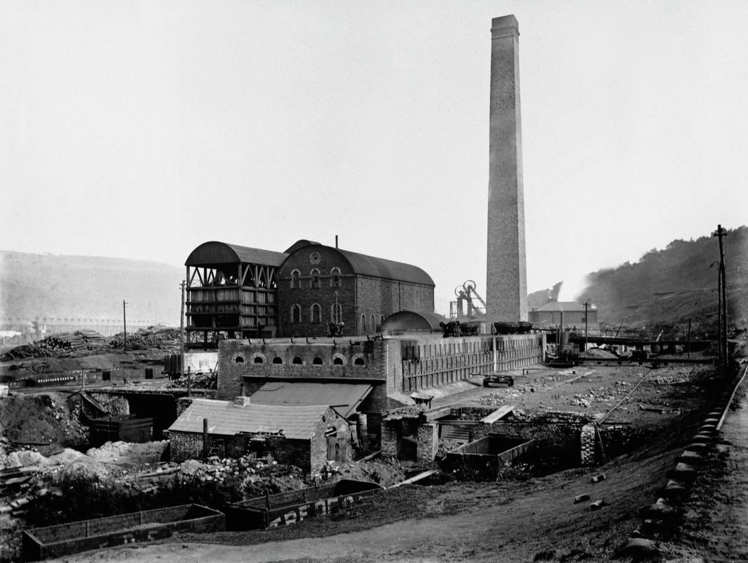 Ty Trist colliery (in the background) and coke ovens. Part of the Tredegar Iron &amp; Coal Co.
