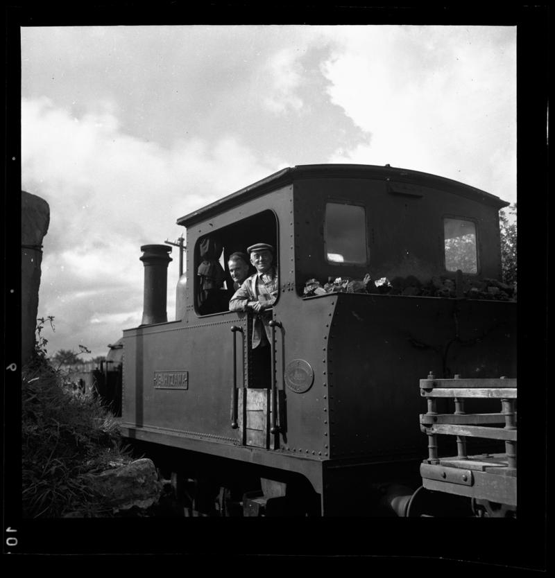 The &#039;Amalthea&#039; locomotive with her driver and stoker, 1958-60.