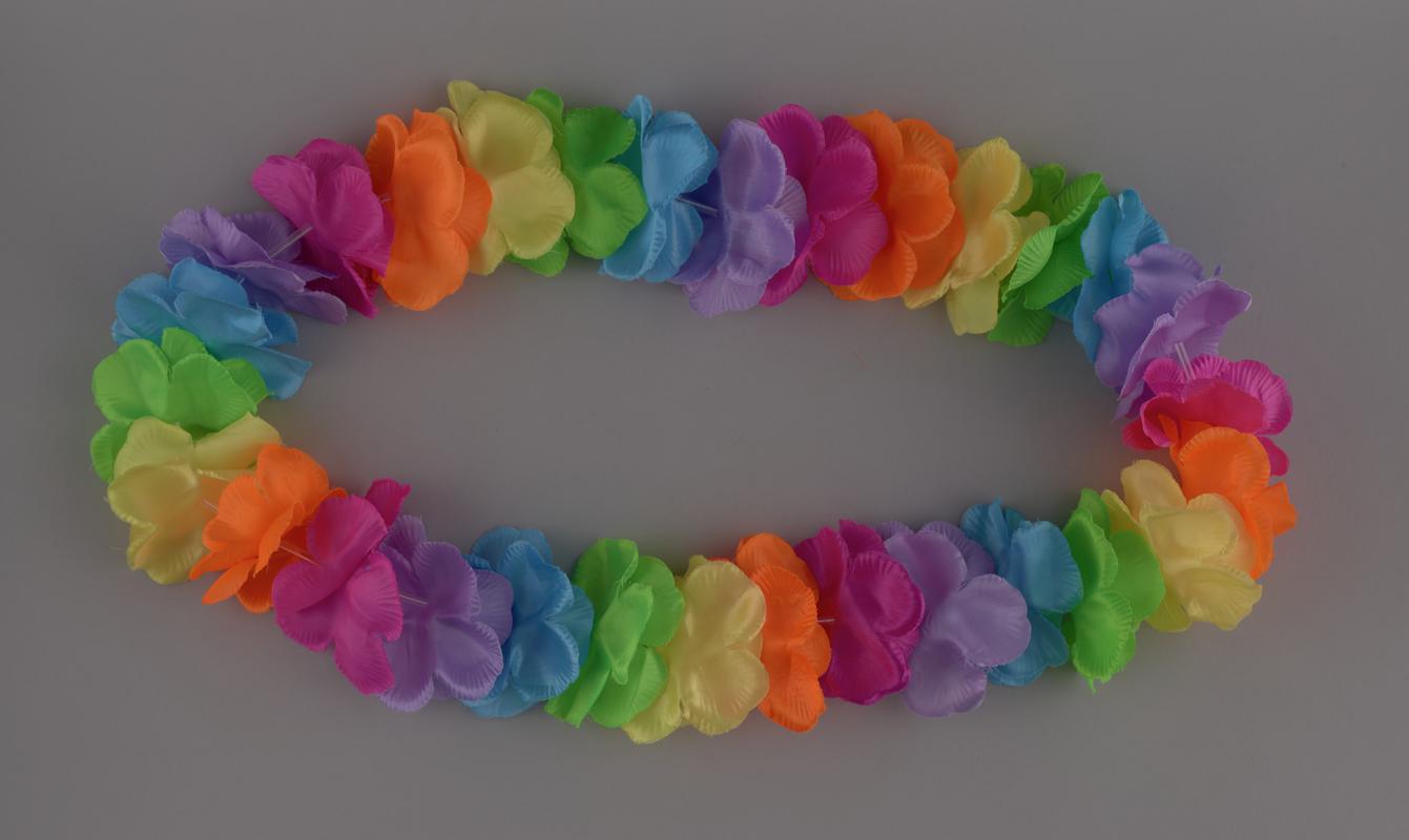 Rainbow coloured garland/necklace.