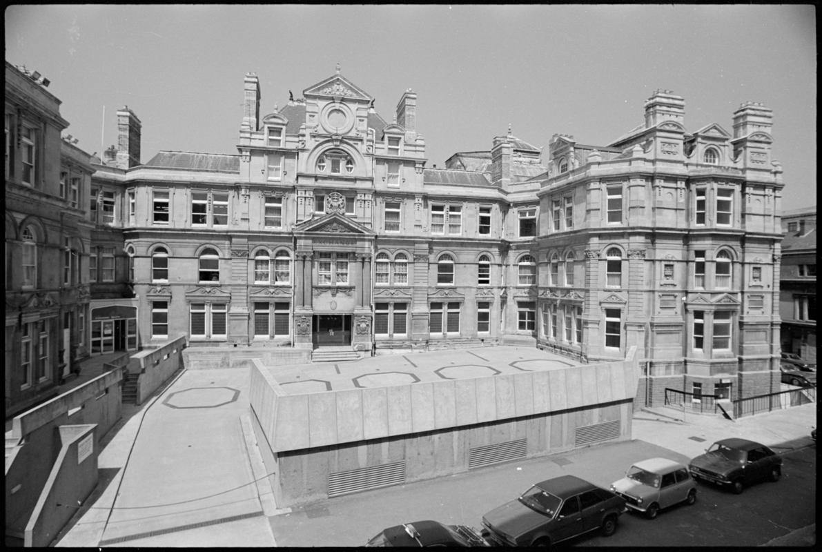 Exterior view of the Exchange Building, Mountstuart Square.