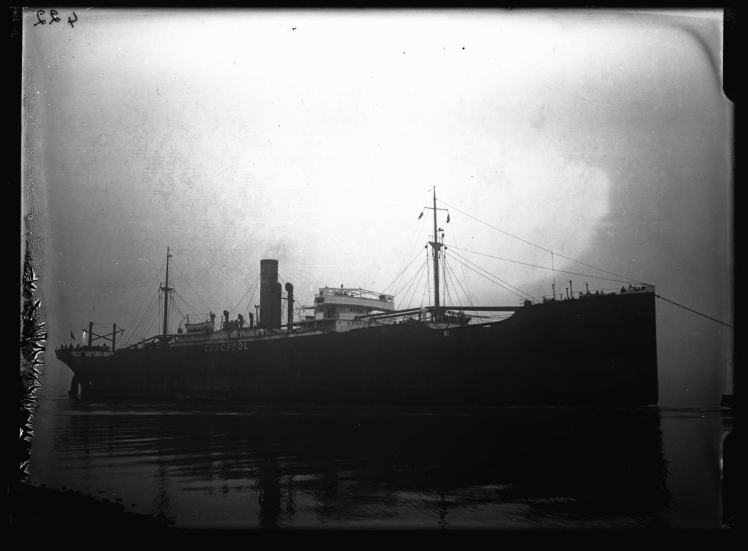 Starboard broadside view of S.S. CRAGPOOL. c.1936.