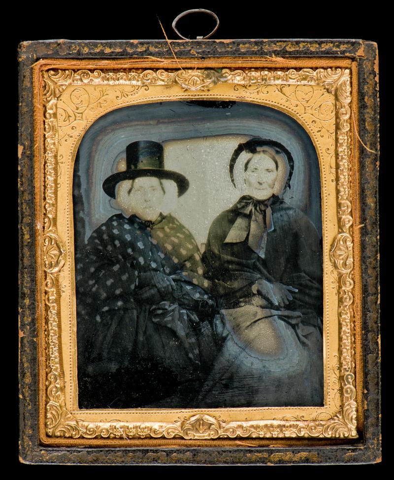 Portrait of two women with frame