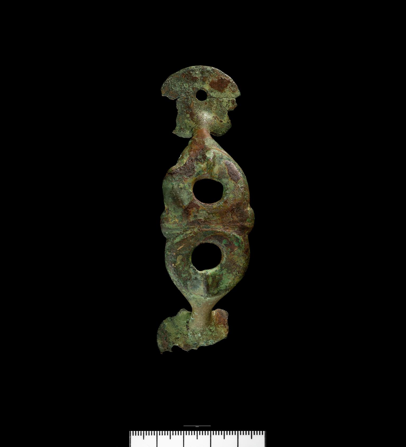 Iron Age copper alloy tankard handle