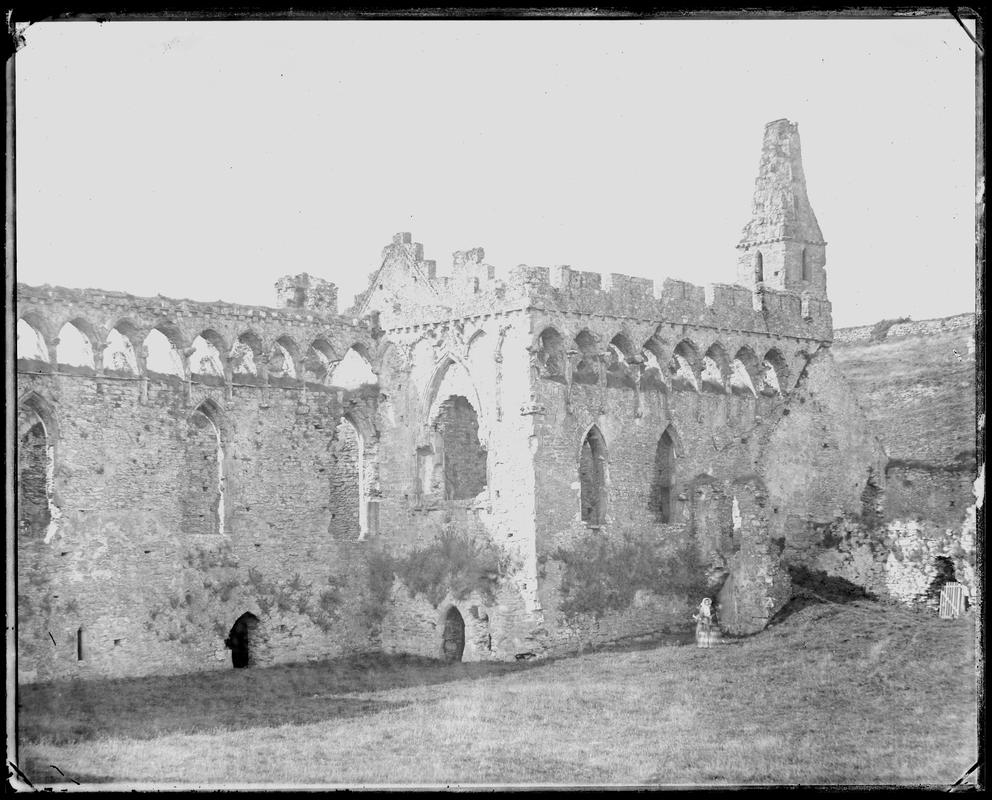 St. David&#039;s Courtyard, Chapel &amp; Hall of the Bishops Palace (neg)