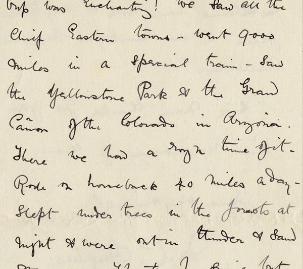 Letter from C. Hughes describing his holiday in America, 19 April 1892